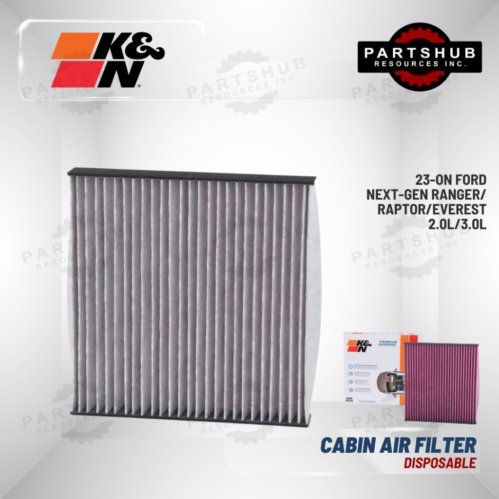 K&N DISPOSABLE CABIN AIR FILTER (23-ON Ford Next-Gen Ranger/Raptor ...