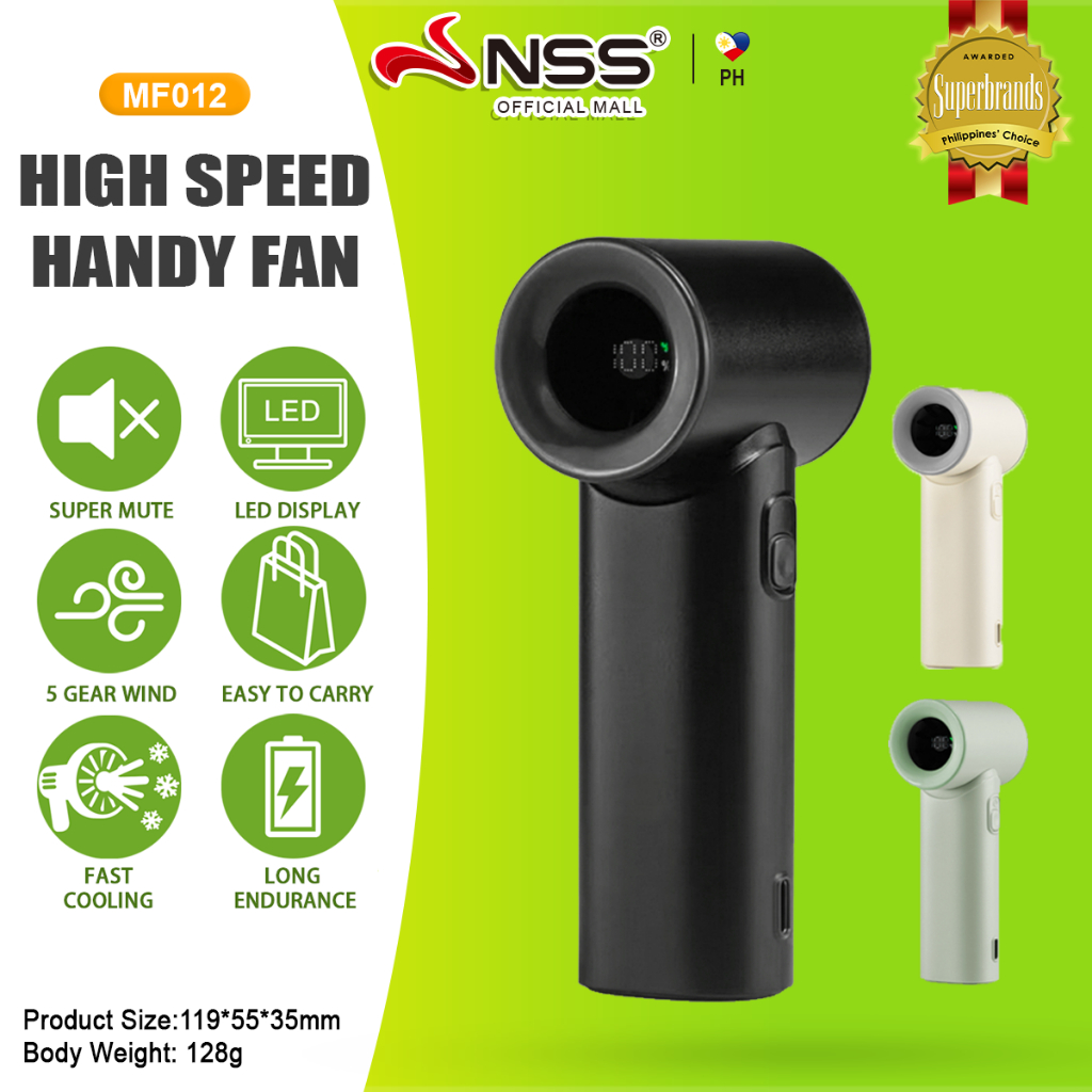 NSS Mini Fan Rechargeable Handheld Portable Strong Wind Cooling High ...