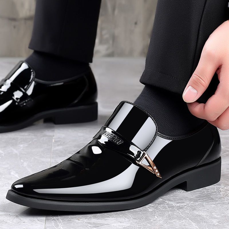 New Leather Shoes Men's Business Formal Wear Shoes British Style Black  Casual Leather Shoes For Mens