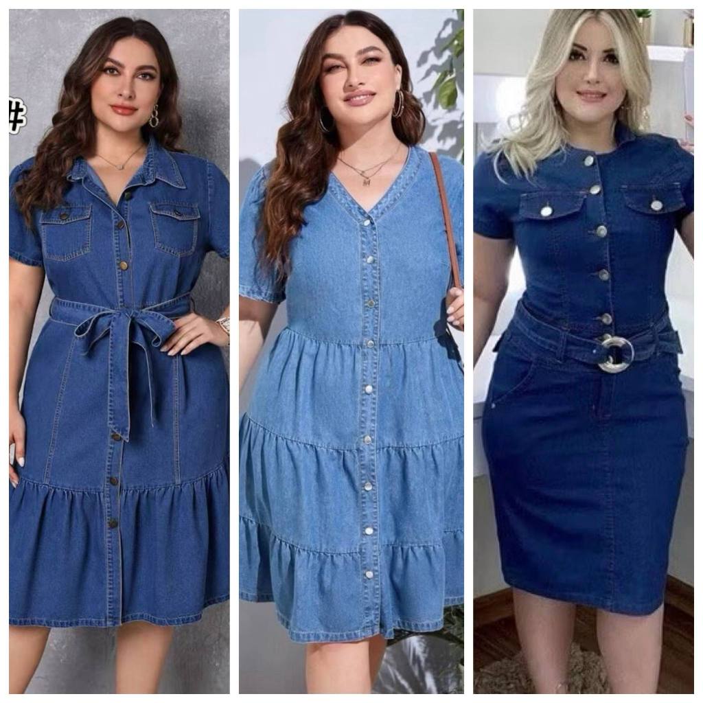 white christmas dresses Ean Button Down Denim Maxi Dress (Dark Blue)