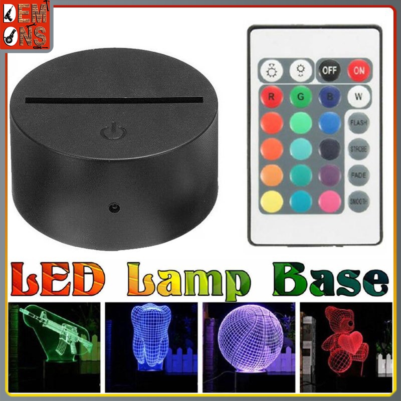 3D Remote Control Table Lamp Touch Sensor Switch Multicolor LED Light ...