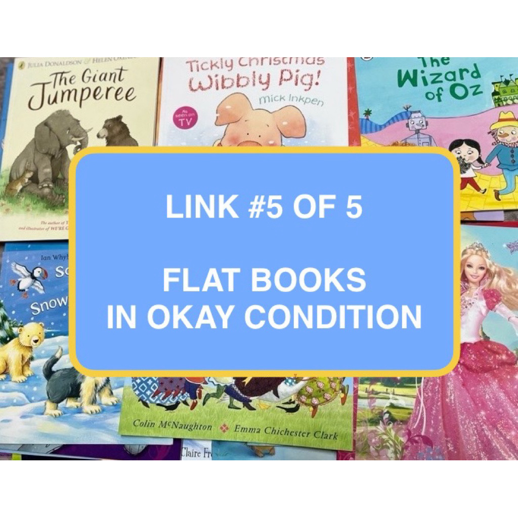 Link#5 of 5 OKAY Condition Medium to Large Size Flat Books Storybooks ...