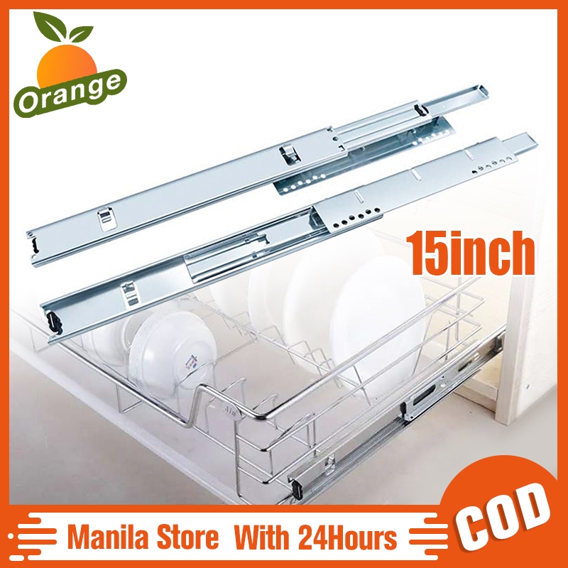 1 Pair 15 Inch Mountable Drawer Slides Roller Guide For Kitchen Pull ...