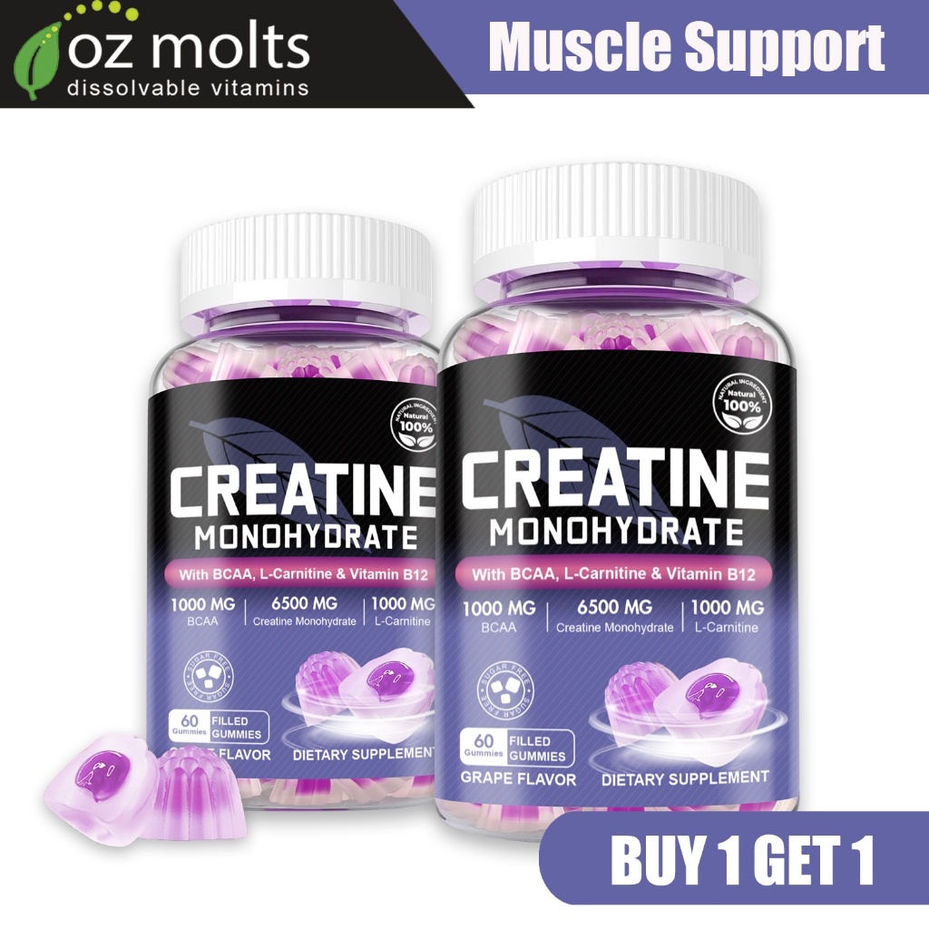 Ozmolts Creatine Gummies For Muscle Gain Creatine Monohydrate ...