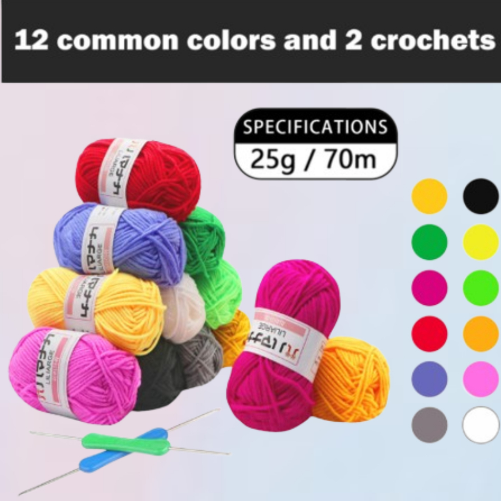 12PCS/Pack MJ Hand Knitting Yarn Thread Ball of yarn Crotchet Knitting ...