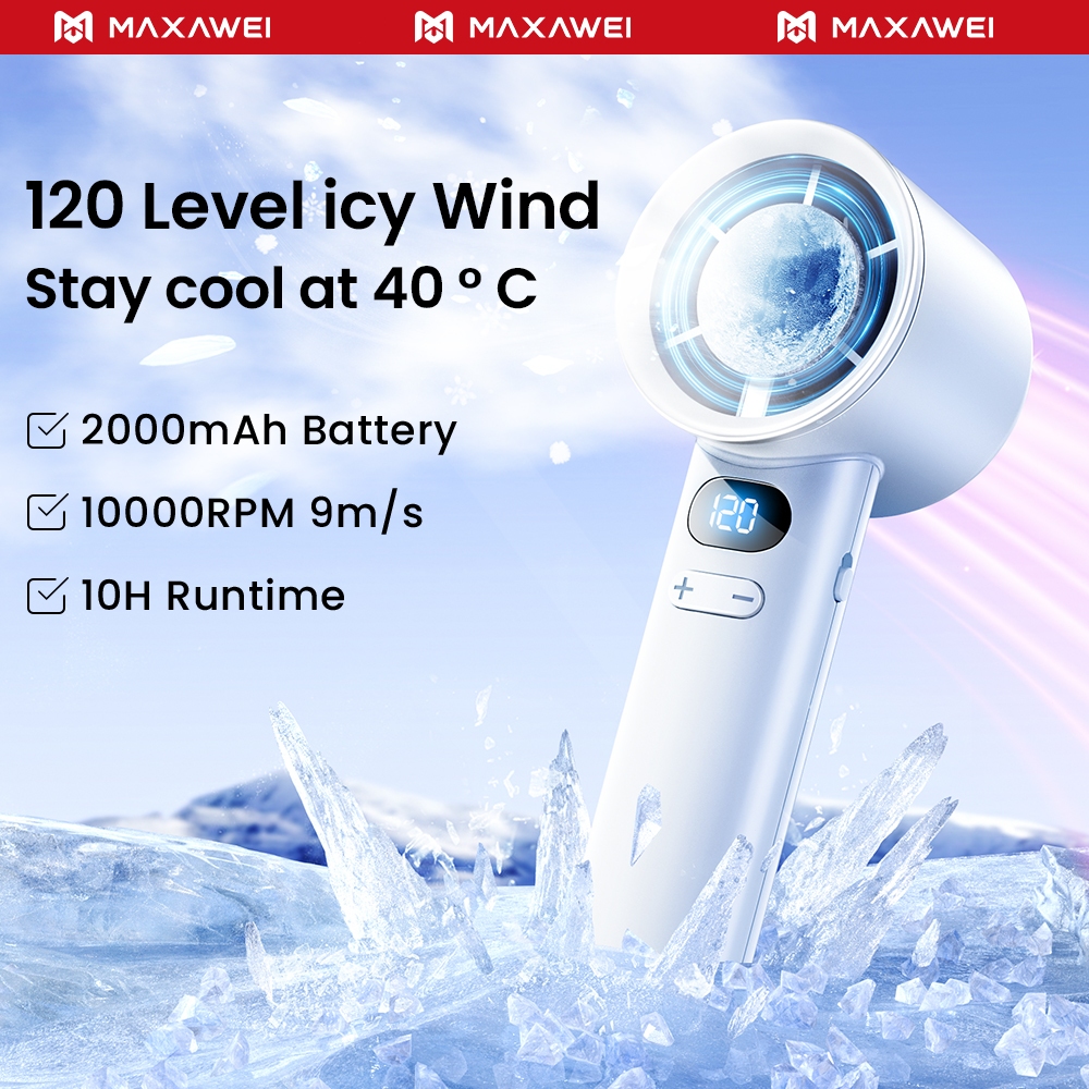 MAXAWEI M11 Handheld Fan Rechargeable 120 Speed Wind Cooling Portable ...