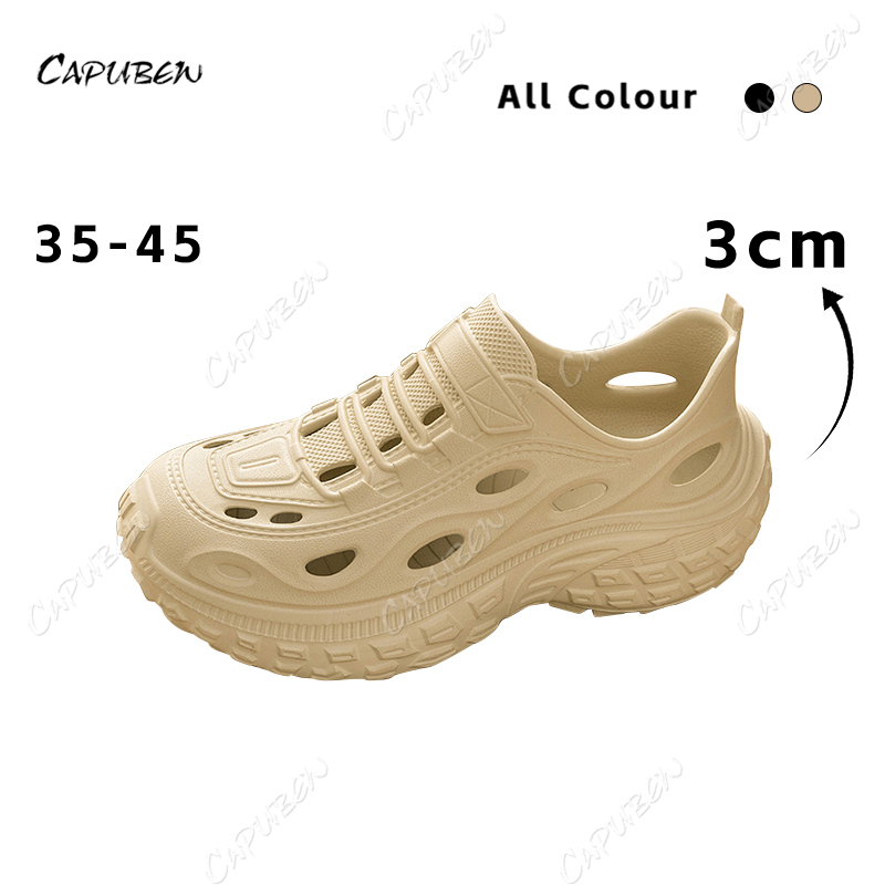 CAPUBEW Slippers for Men Outdoor Water Leaking Sandals Outer Wear EVA ...