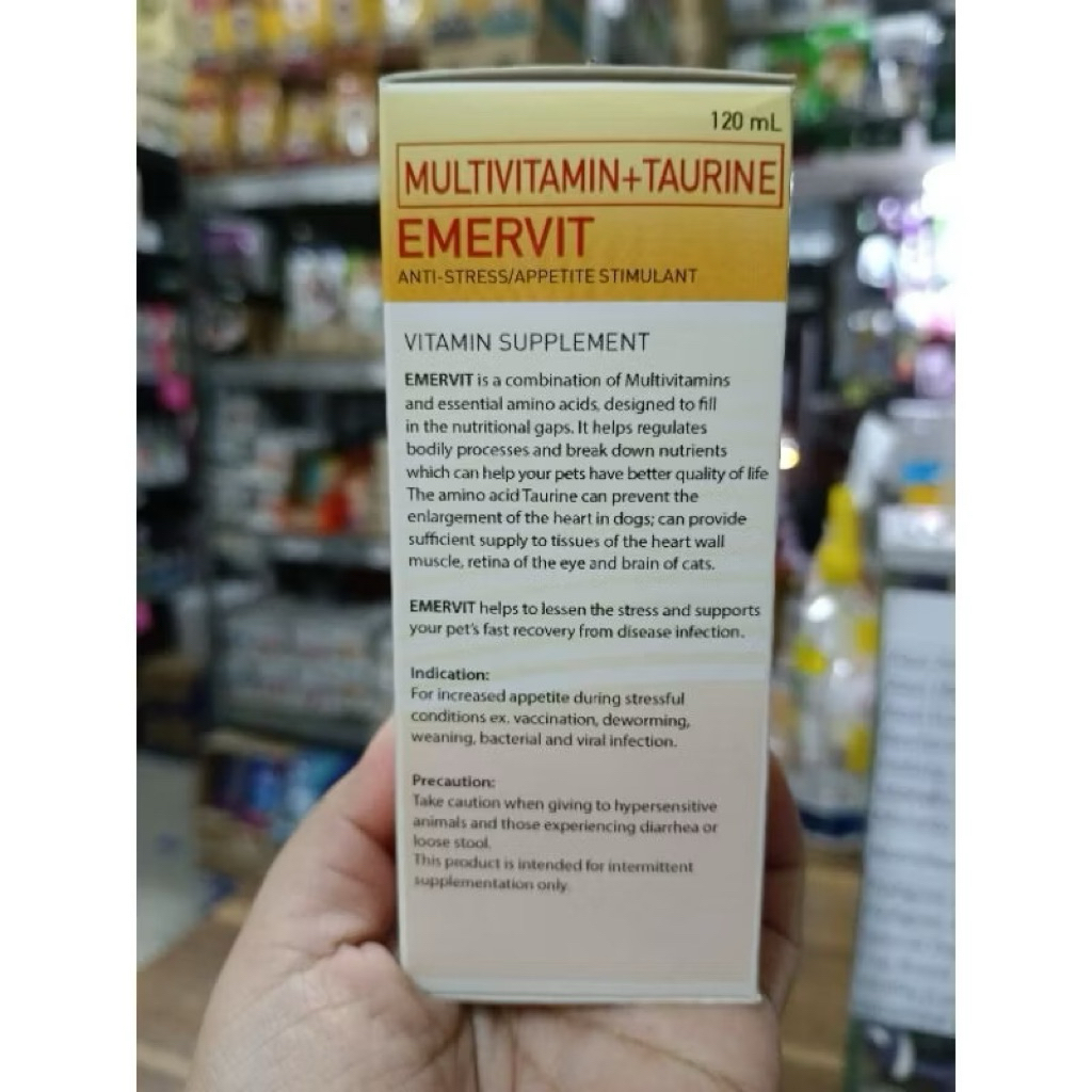 Emervit Multivitamins Anti-Stress Stimulant for Pets 120ml | Shopee ...