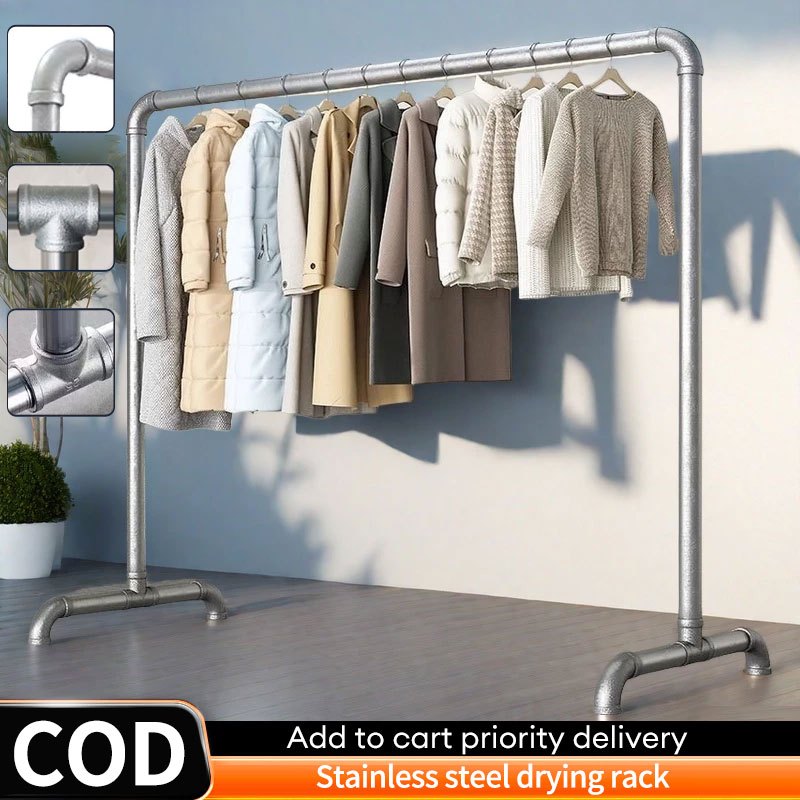 Steel pipe clothes drying rack household floor-standing outdoor ...