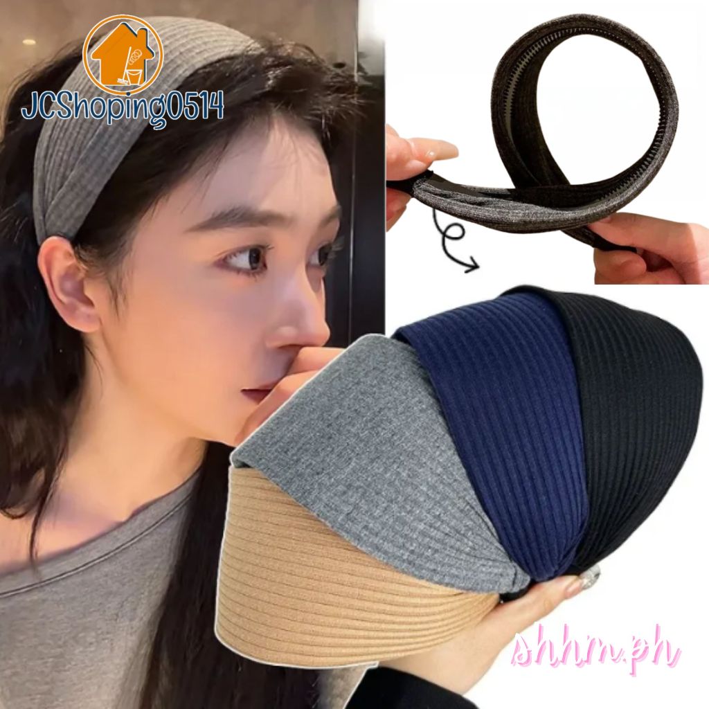 SHHM.PH 1pc knitted hairband female hair cover seam heightened cranial ...
