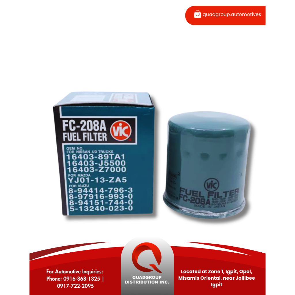 VIC FILTERS - FC-208A FUEL FILTER | Shopee Philippines