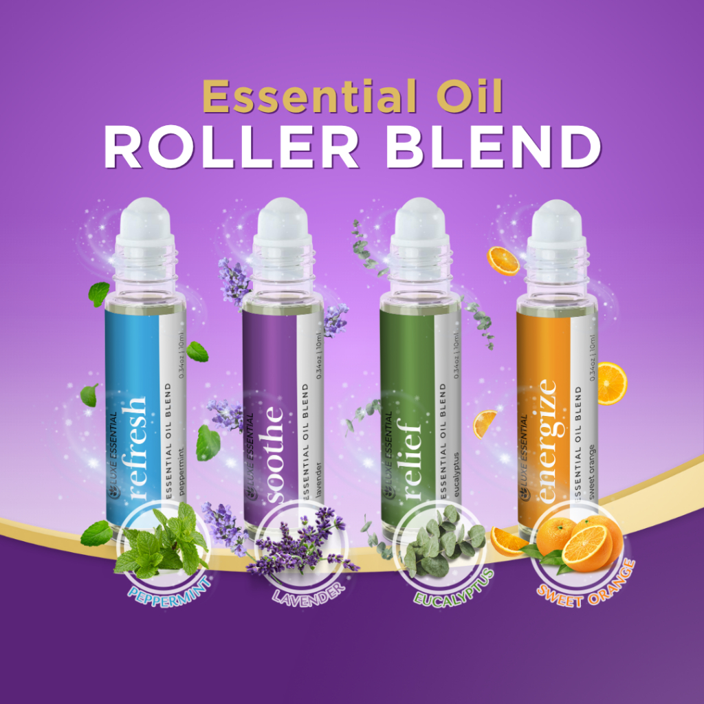 Luxe Essential Pain Relief Roller Blend rub - Fast-Acting Menthol ...