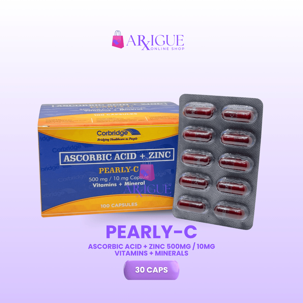 PEARLY-C (ASCORBIC ACID+ZINC) 30CAPSULES Expiration Nov 2027 | Shopee ...