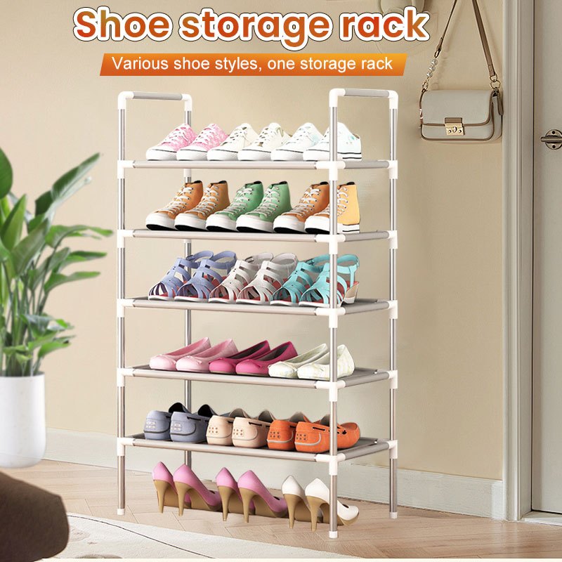 Multi-tier Shoe Rack Stainless Steel Stockable Shoes 5 layer 3 layer ...
