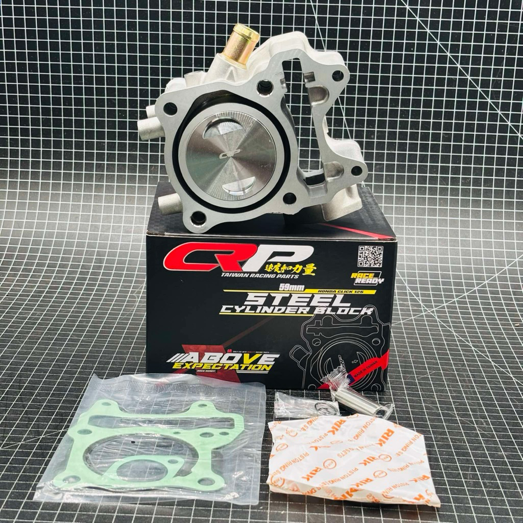 CRP CYLINDER BLOCK SET 59MM CLICK 125 STEEL BORE | Shopee Philippines