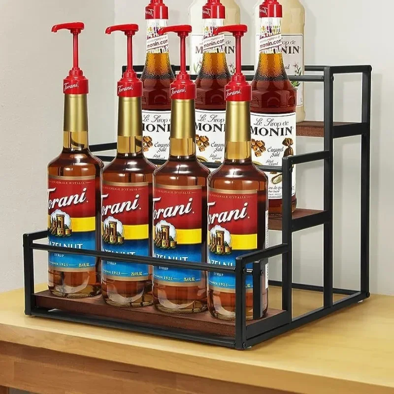 3 Tier Coffee Syrup Rack Wine Storage Stand Bar Drink Holder Bottle ...