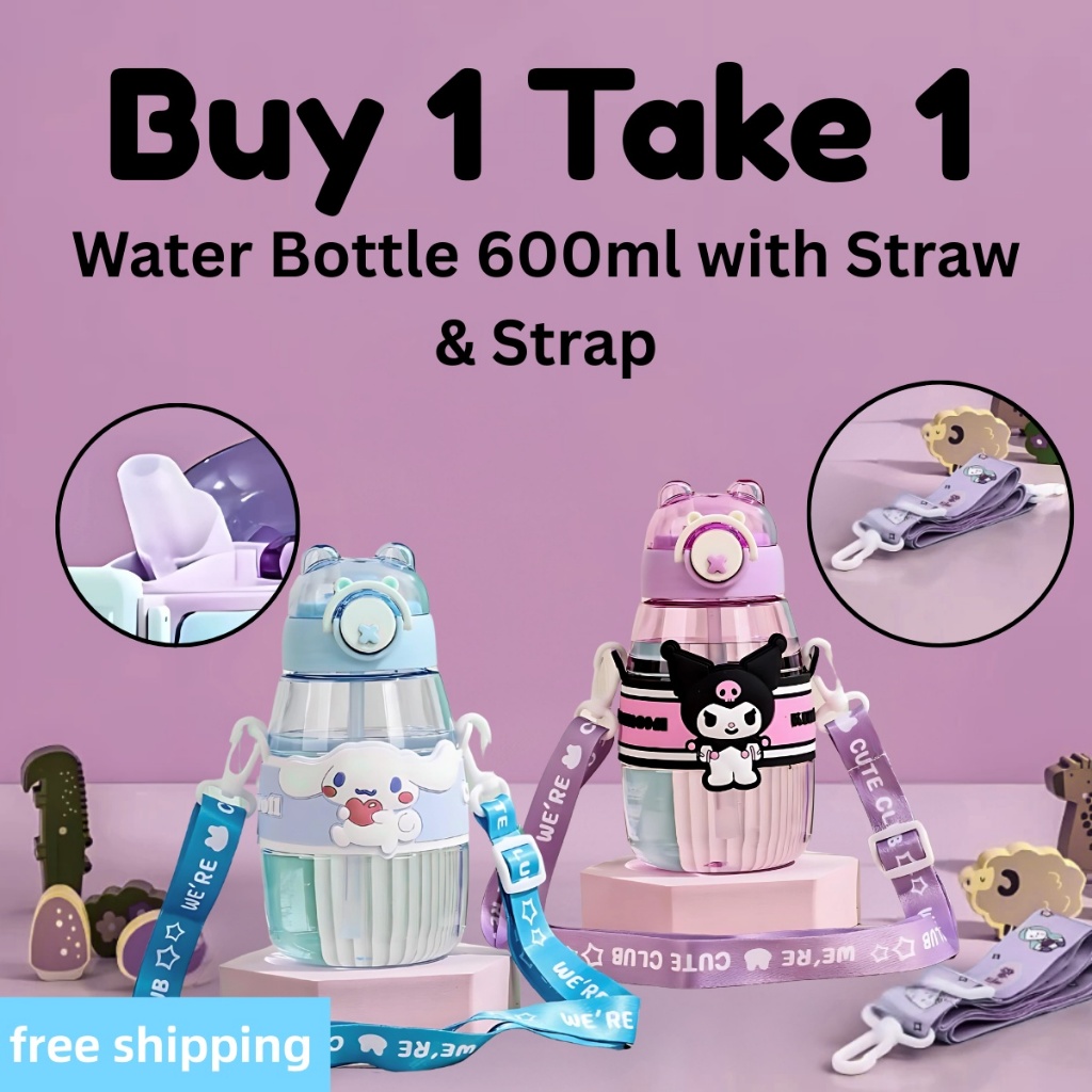 [free shipping] 600ml Kawaii Kids Water Bottle Cartoon-themed water ...