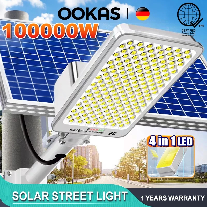 OOKAS Mini-LED Solar Street Light Outdoor Waterproof 10000W Solar Flood ...