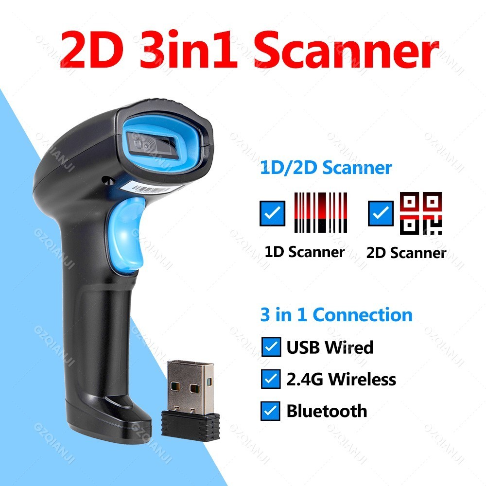Handheld Barcode 1D 2D QR Scanner Reader Bar Reader Portable USB ...