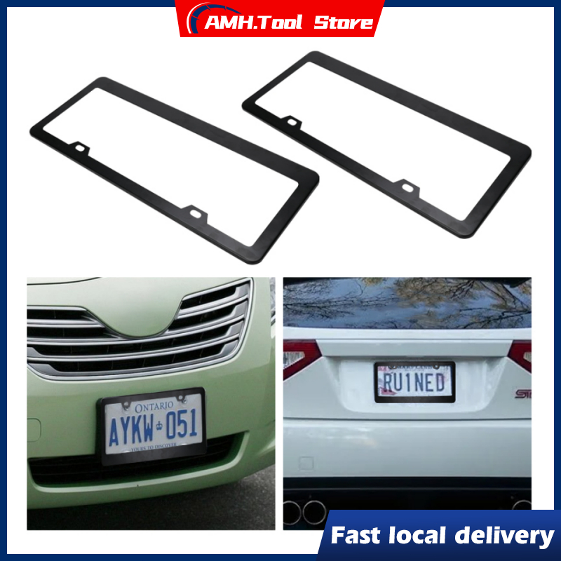 Stainless steel Alloy 2pcs Car Number Plate License Frame Cover Holder ...