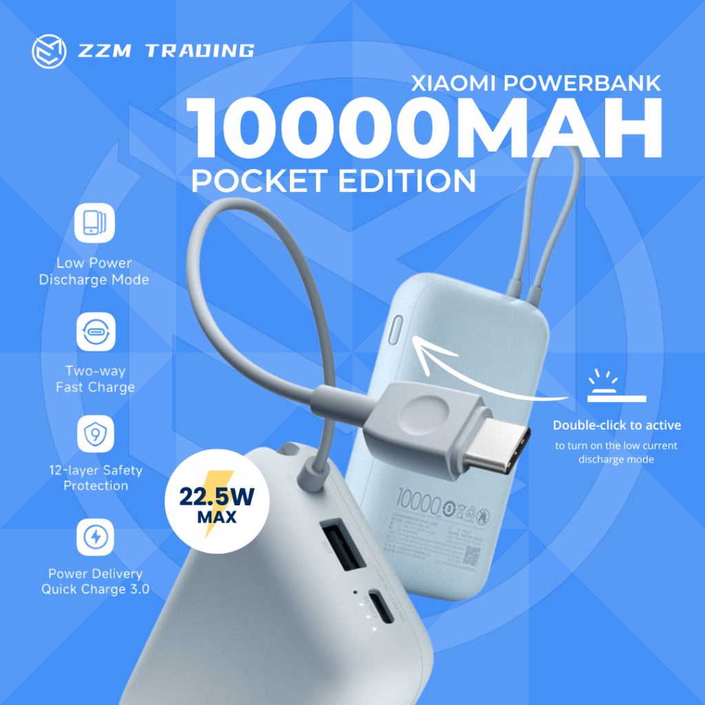 10000mAh/20000mAh 22.5W Fast Charge with Type-C Cable Pocket Edition ...