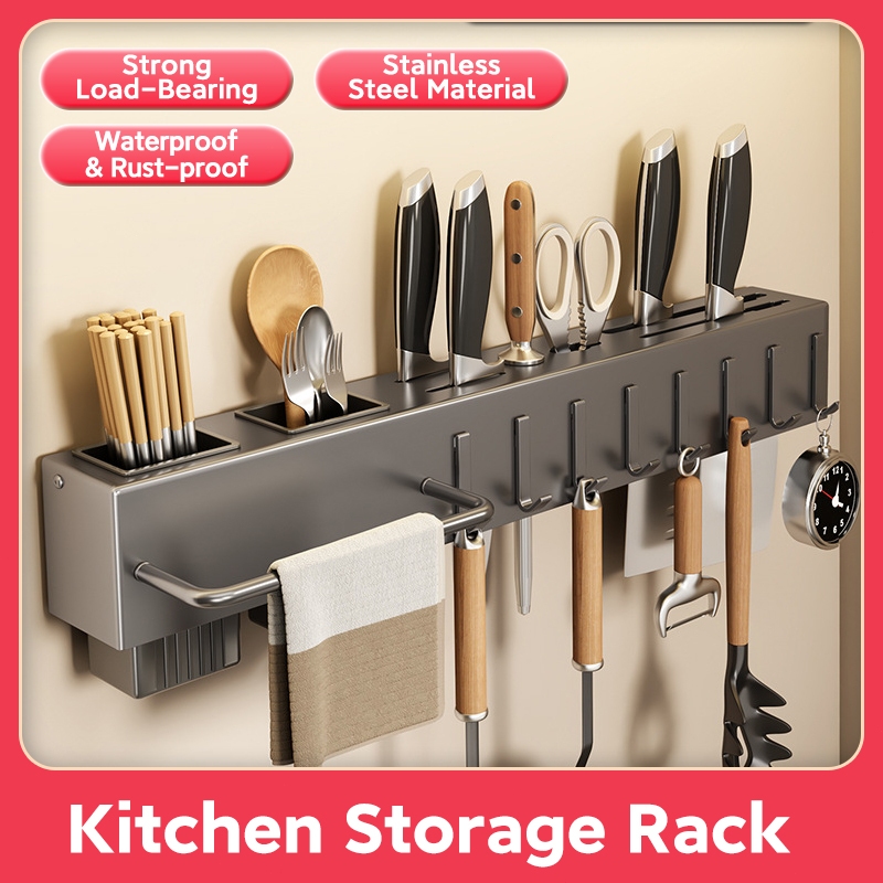 Multifunctional Knife Holder Wall Mounted Kitchen Storage Rack ...