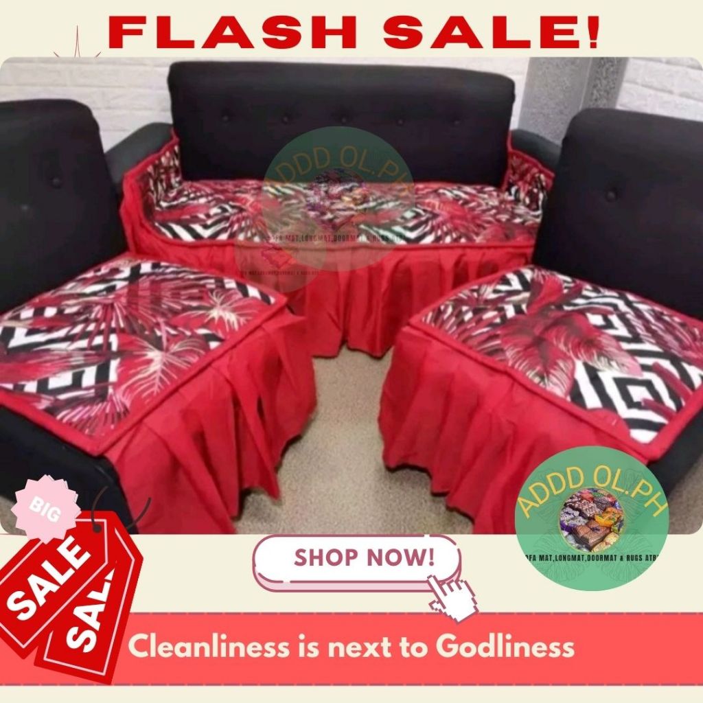 SOFA SET MAT COVER 3 IN 1 WITH LACE RUFFLES | Shopee Philippines