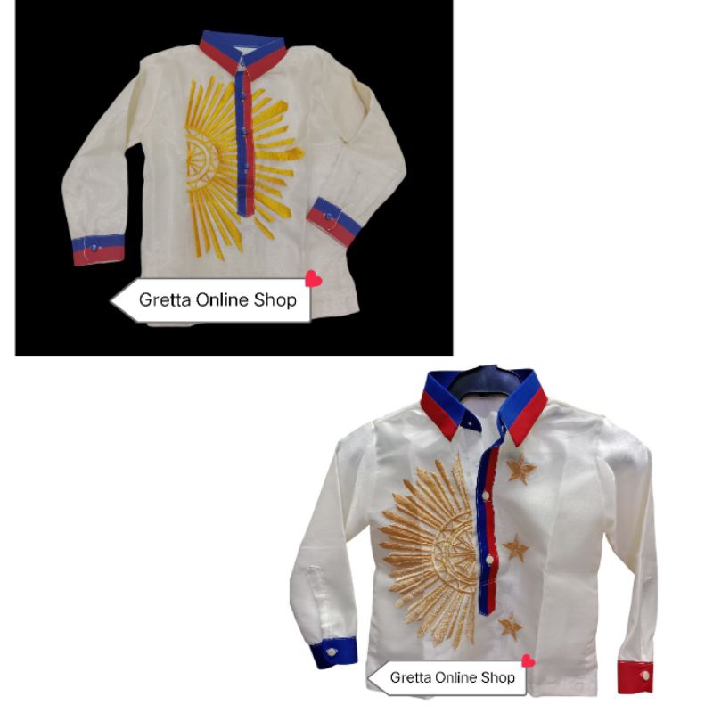 Barong Tagalog Sinag Design Kids | Shopee Philippines