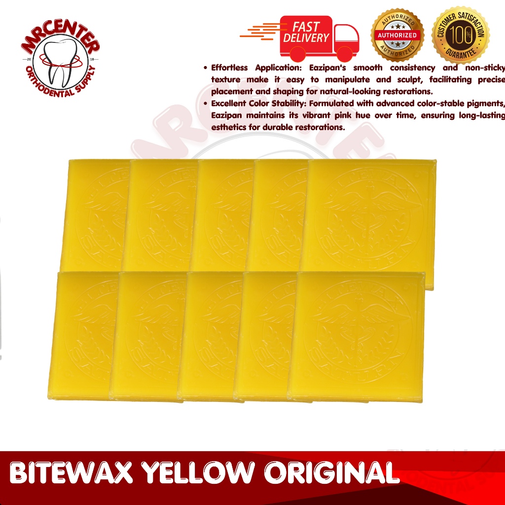 Bite Wax Yellow 10pcs – With Markings for Accurate Dental Impressions ...