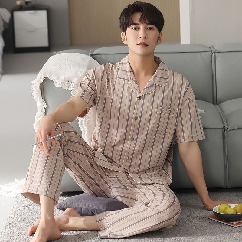 WAN Men s Cotton Sleepwear Terno Pajama Set Plus Size L XL 2XL 3XL Shopee Philippines