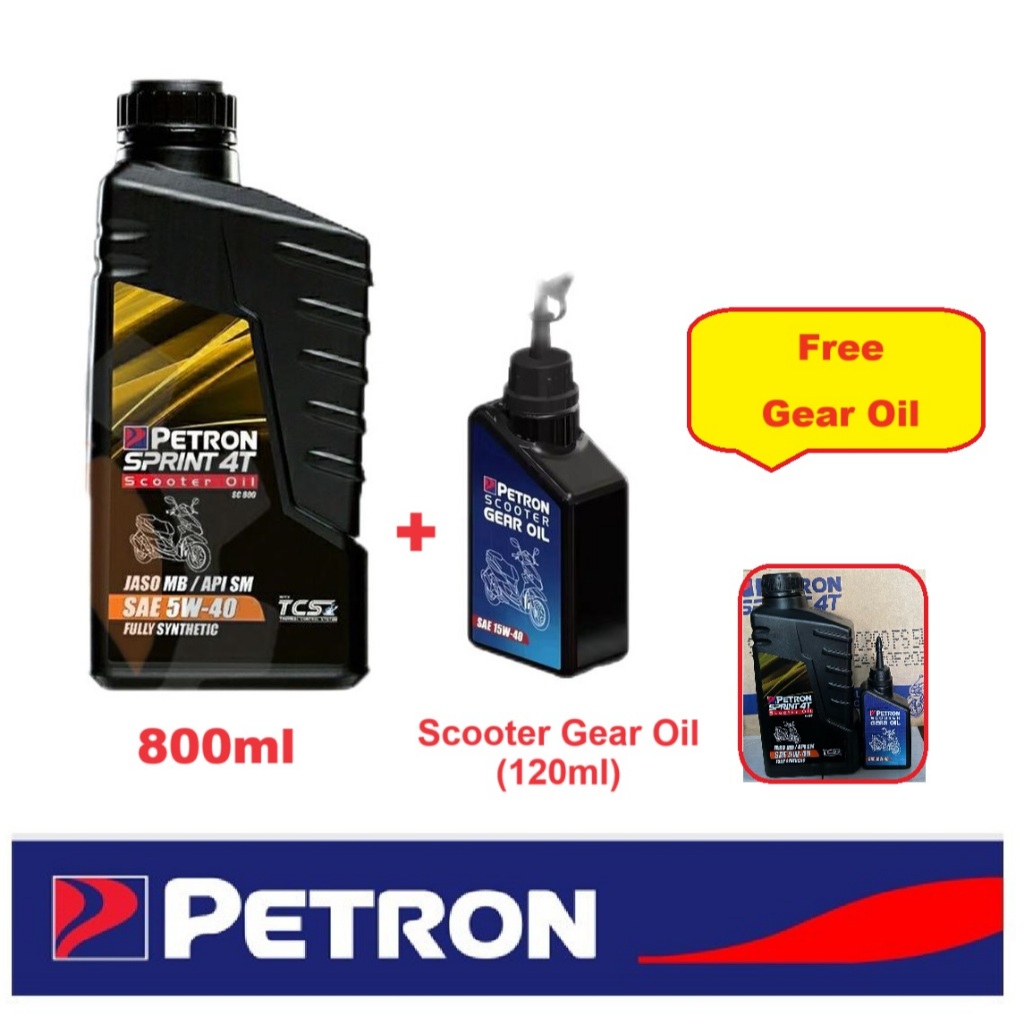{Petron} Scooter 5W40 (800ml) W/Free Gear oil (Fully Synthetic