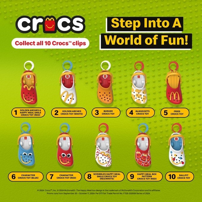 Mcdo x Crocs Keychain Happy Meal Toy (2024) *Sold Per Piece* Shopee