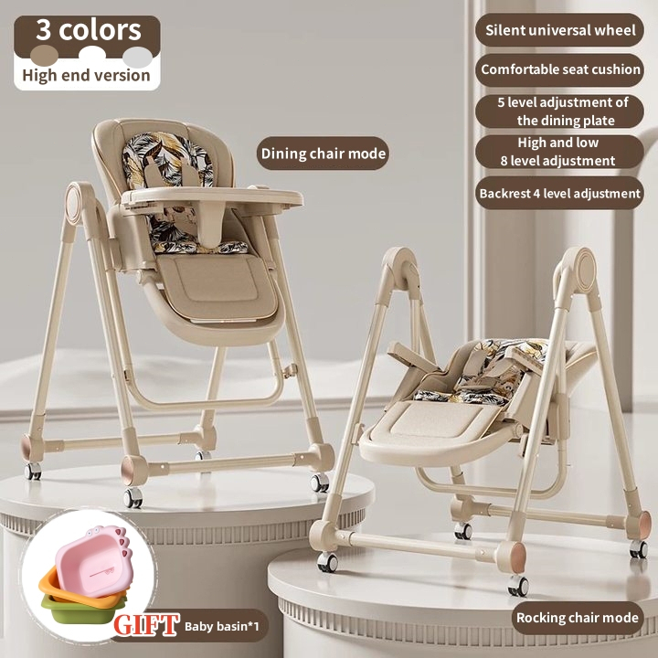 2in1 Baby Dining High Chair Rocking High Chair For Baby Multi-Functional  Adjustable Baby Seat