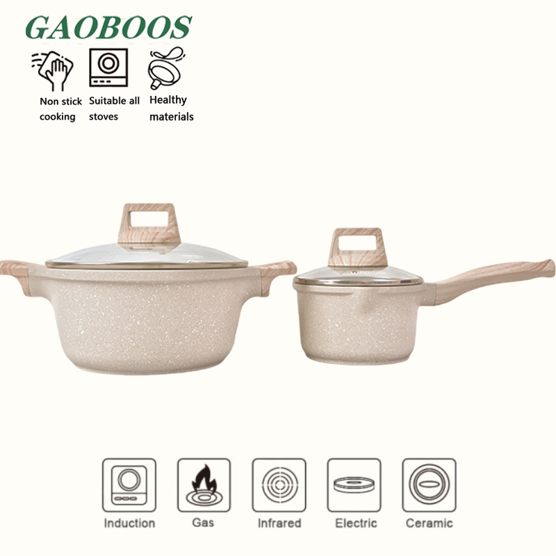 Gaoboos 2/4 pcs Saucepan Milk Pan &Soup Pan Cookware Set Non-Stick ...