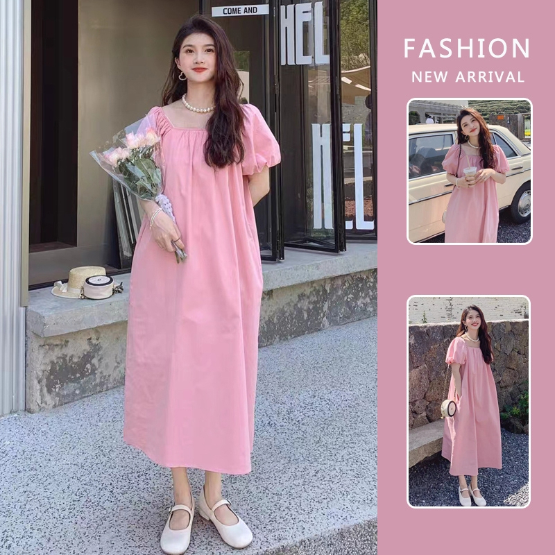 Saashi Korean Version Maternity Dress - Loose, Long Holiday Skirt