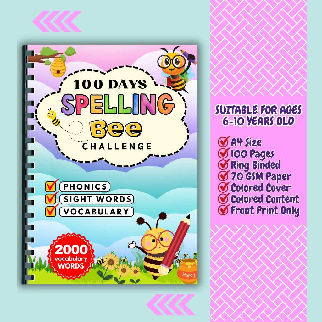 Spelling Practice Workbook for Children Ages 5 to 10 Years Old | Shopee ...