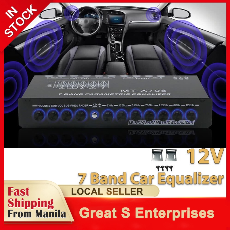 7 Band Car Equalizer Multifunctional Car Audio EQ Tuning Crossover
