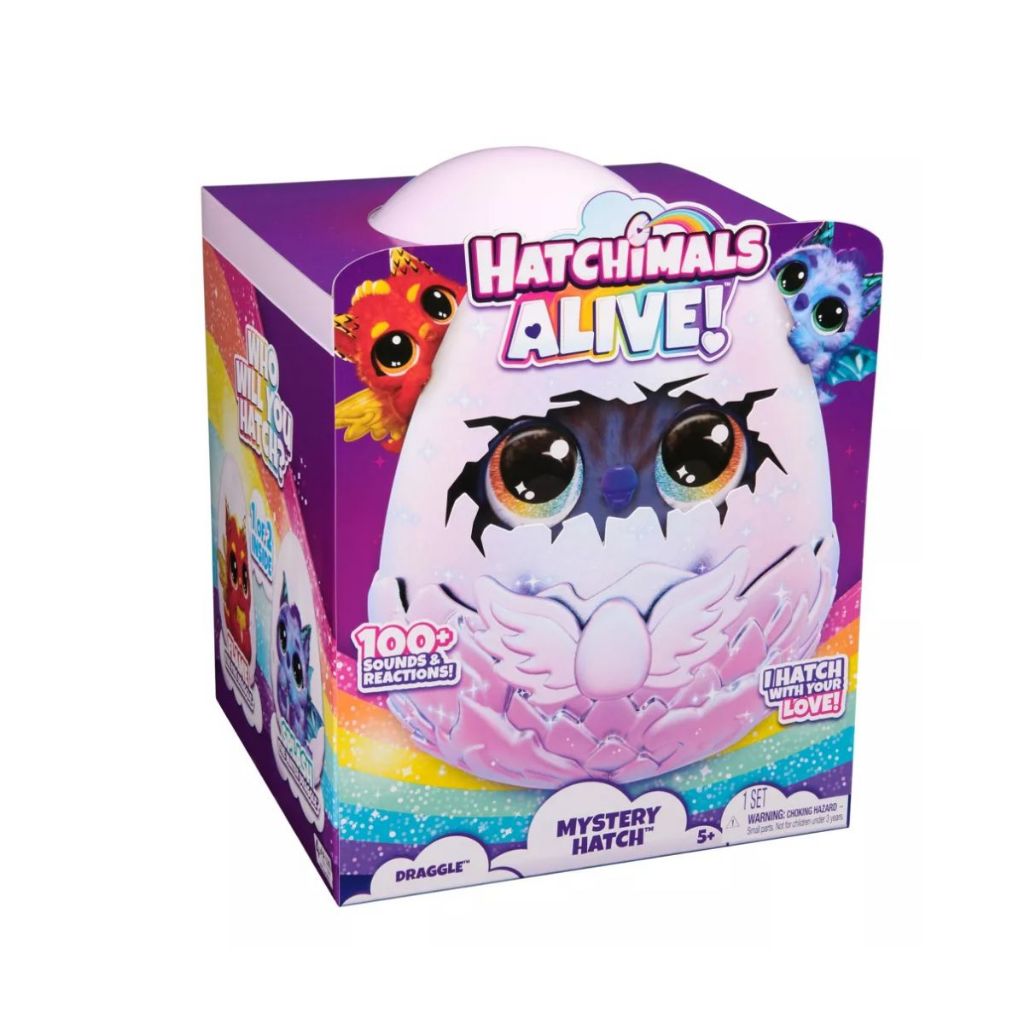 Hatchimals Alive Secret Hatch Draggle Mystery Surprised Egg with Sound ...