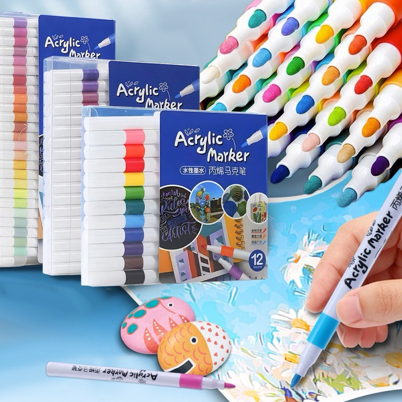WEIBO 12/24 Colors Acrylic Marker Colorful Set Of Painting And DIY