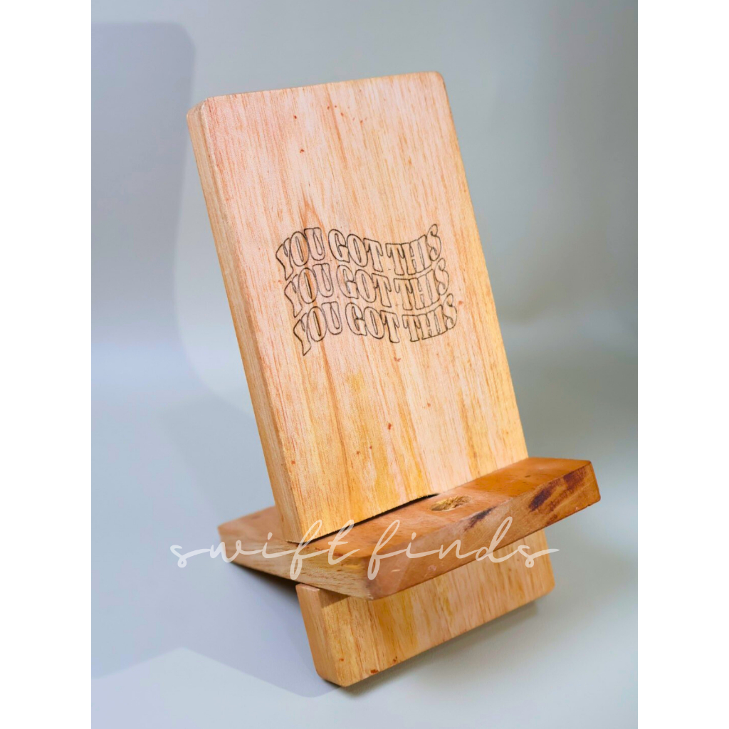 Personalized Laser Engraved Detachable Wooden Phone Stand Shopee