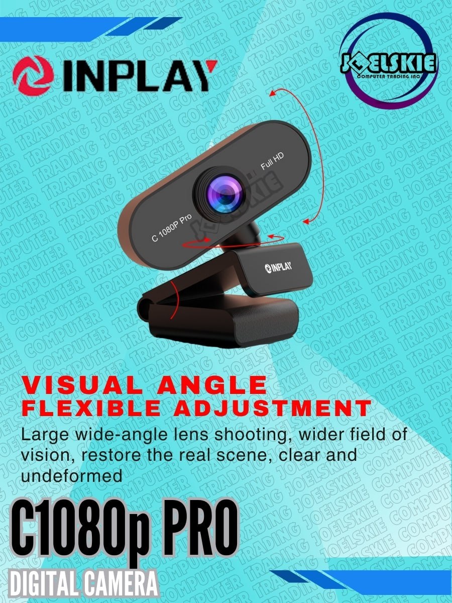 JOELSKIE | INPLAY webcam 1080P PRO Built-in Noise-Isolating mic web ...