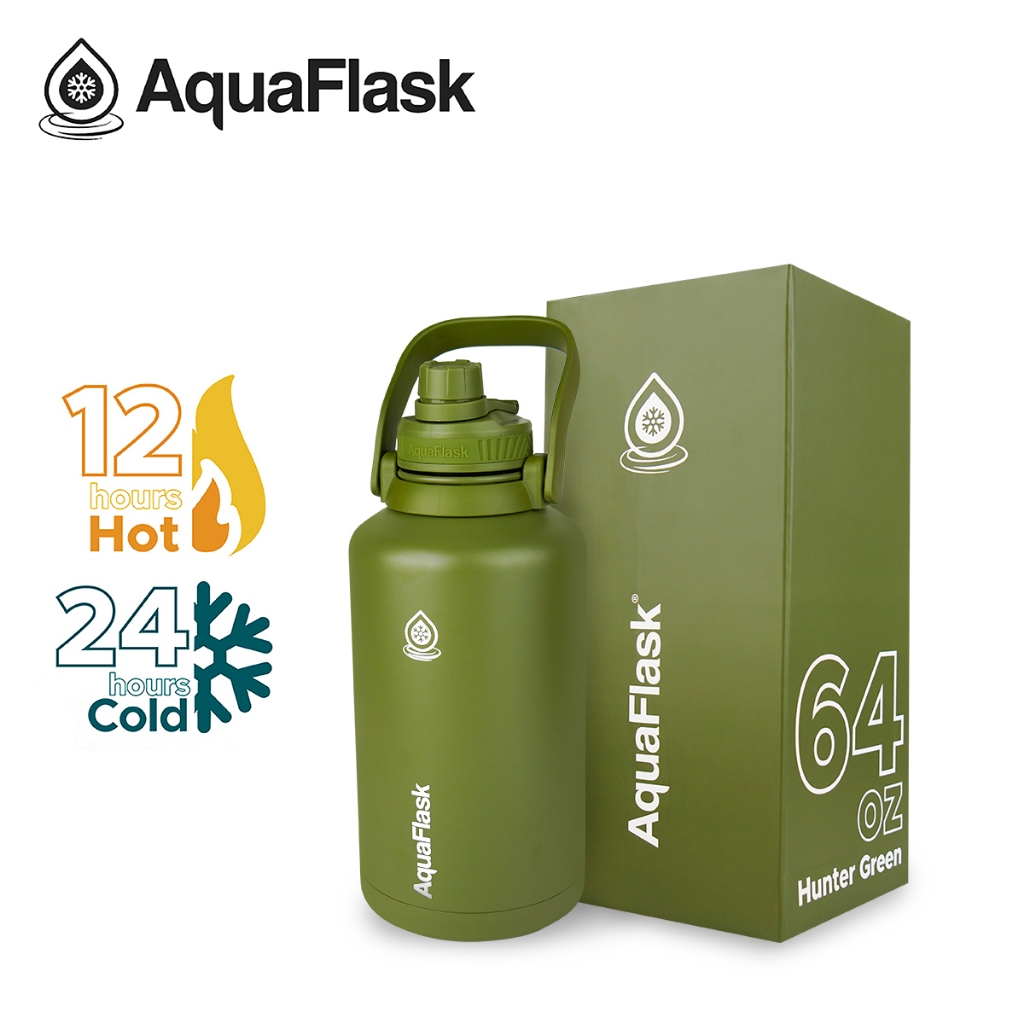 Aquaflask (64oz) Wide Mouth with Spout Lid Vacuum Insulated