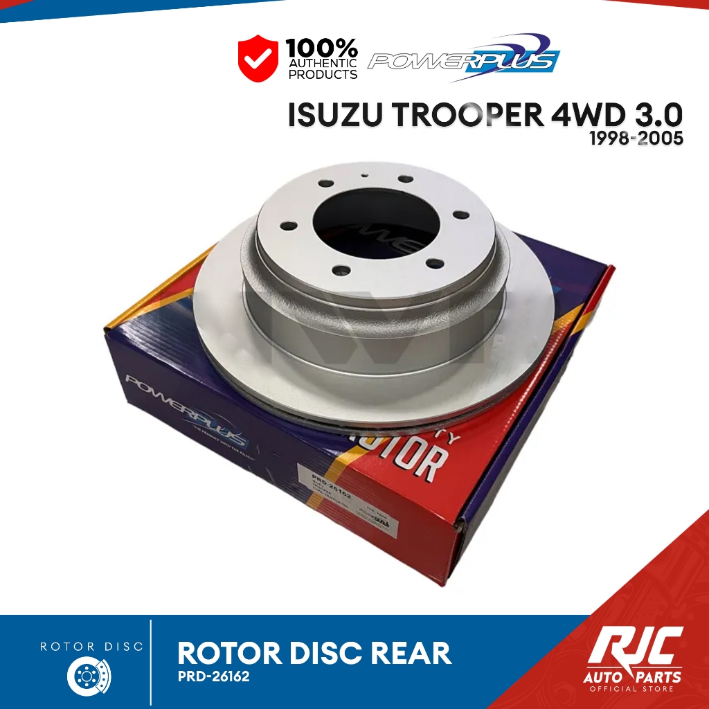 POWER PLUS ROTOR DISC ISUZU TROOPER 4WD 3.0 (DB1280)(PD26387) REAR 1998 ...