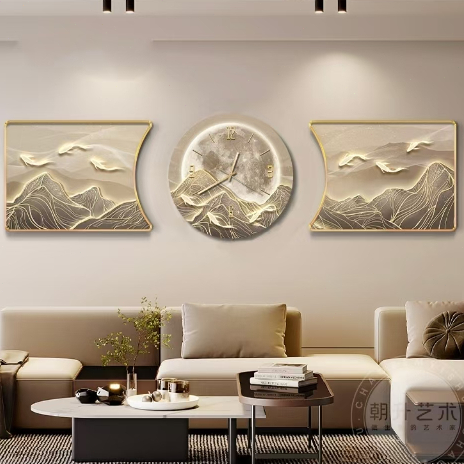 Home Decor Painting Living Room Corridor sofa Wall decor clock mural 3