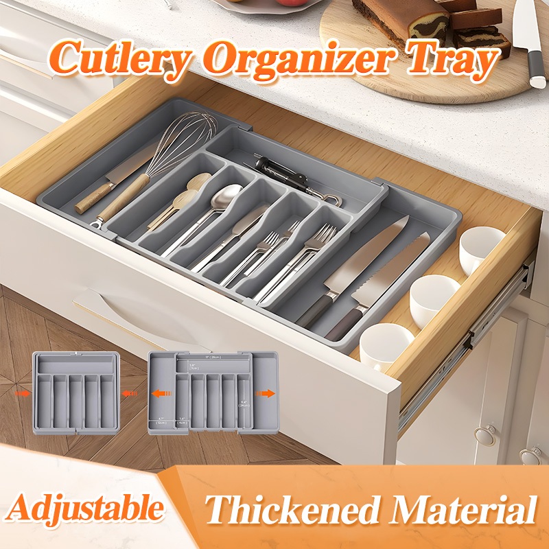 Kitchen Spoon And Fork Organizer Cutlery Expandable Plastic Utensils ...