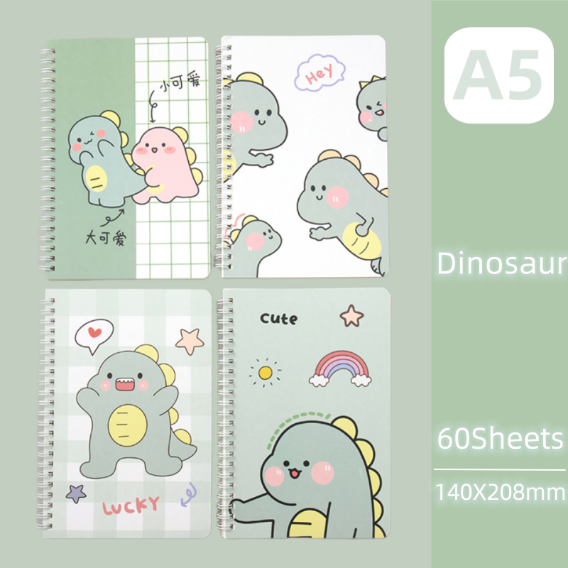 4PCS/Set A5 Cute Spiral Notebook 16/30/60 Sheets Cartoon Ins Coil ...