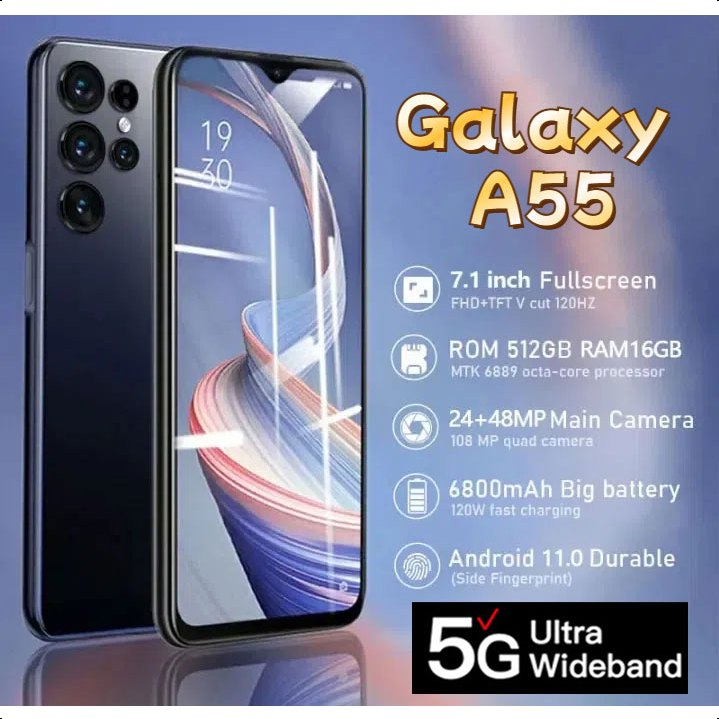 Galaxy A55 Original Smartphone 7.1 Inch Full Screen Phone 6800mAh Low