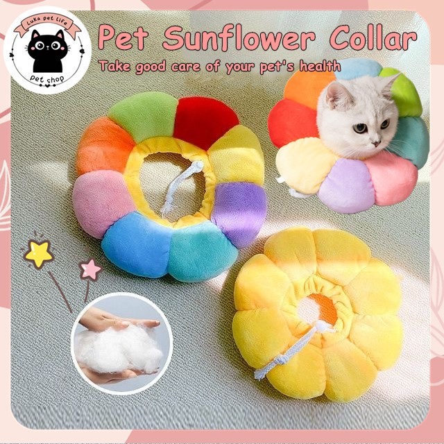 Adjustable Protection Collar Sunflower Shape Cat Dog Circle Dog Neck