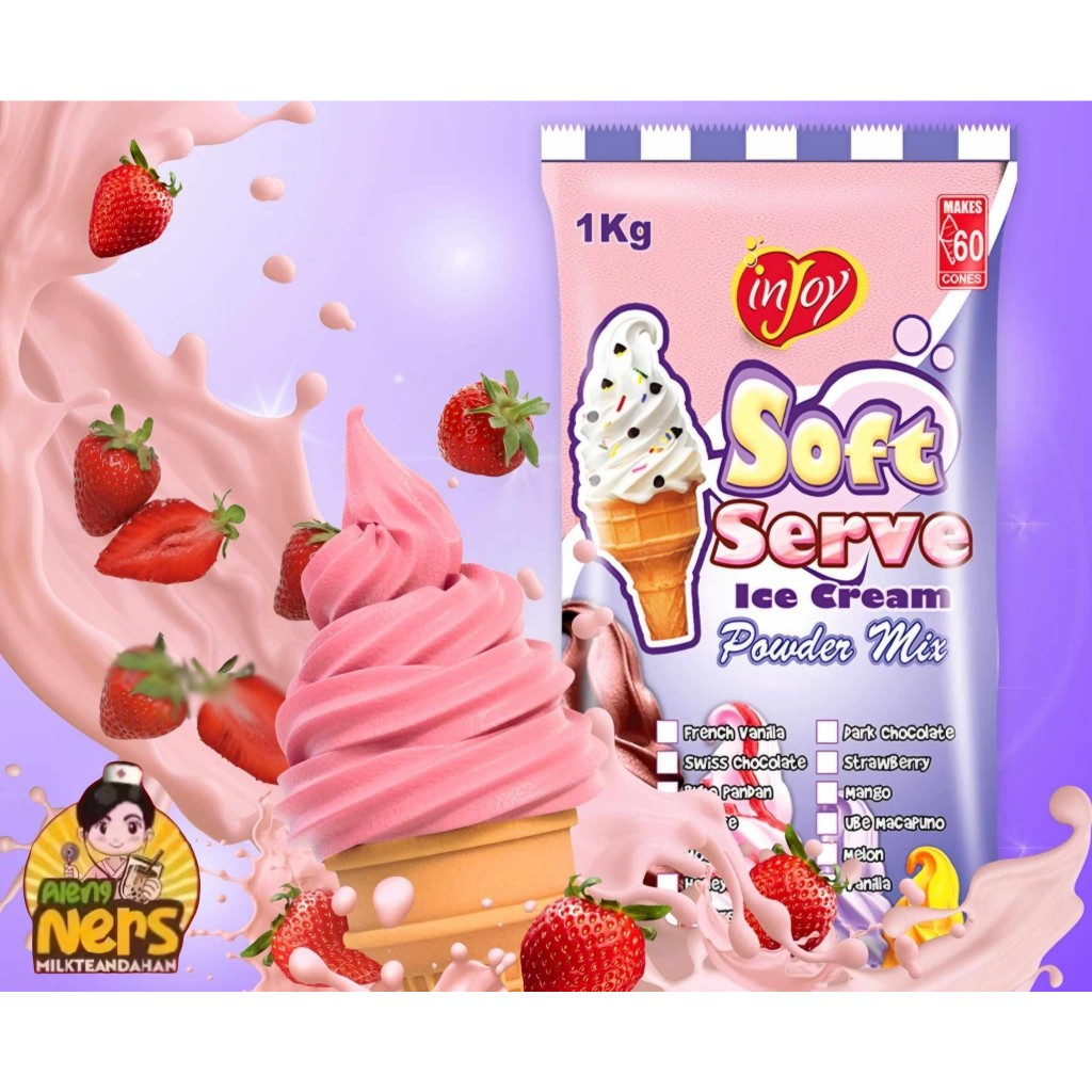 Injoy Softserve Ice cream Strawberry flavor (Buy one take one) nearly