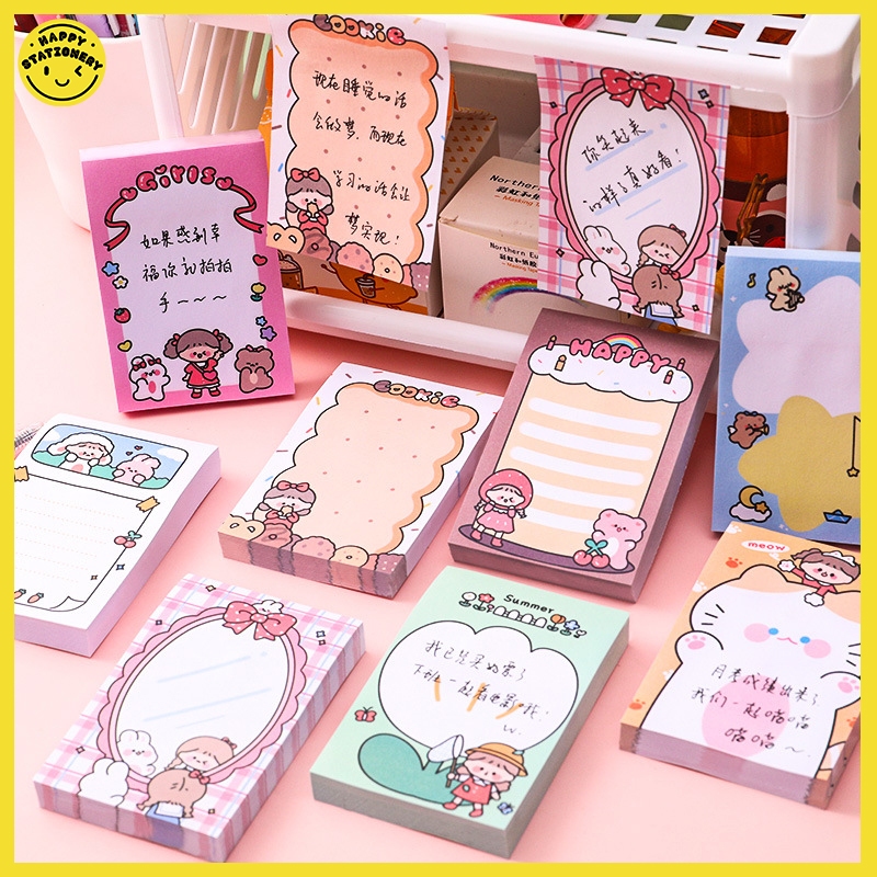 80 Sheets Sticky Notes Cute Girls Postit Memo Notepad Student Notes N ...